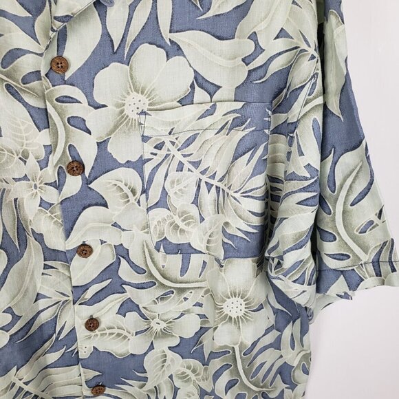 Tommy Bahama Linen Hawaiian Shirt Tropical Floral Short Sleeve Mens Size XL - Picture 5 of 7